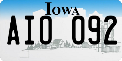 IA license plate AIO092