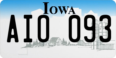 IA license plate AIO093