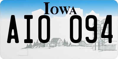 IA license plate AIO094
