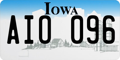 IA license plate AIO096