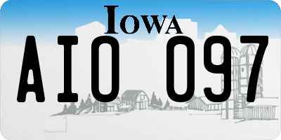 IA license plate AIO097