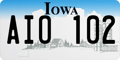 IA license plate AIO102