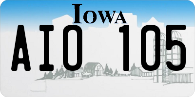 IA license plate AIO105