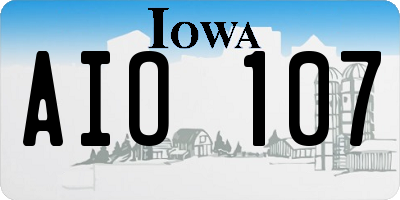 IA license plate AIO107