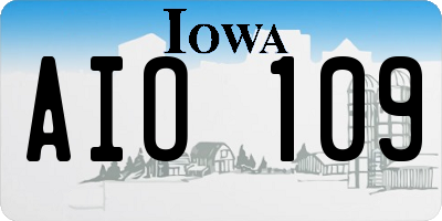 IA license plate AIO109