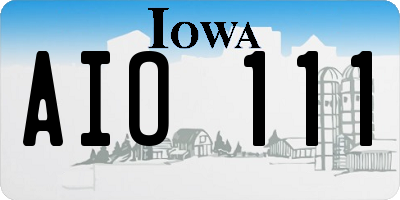 IA license plate AIO111