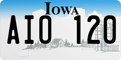 IA license plate AIO120