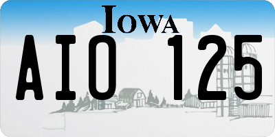 IA license plate AIO125