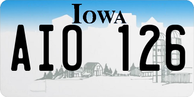 IA license plate AIO126
