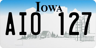 IA license plate AIO127