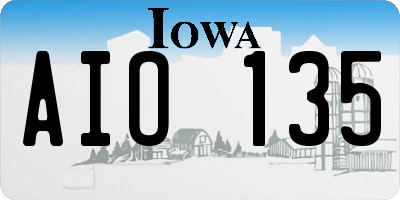 IA license plate AIO135
