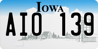 IA license plate AIO139