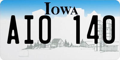 IA license plate AIO140