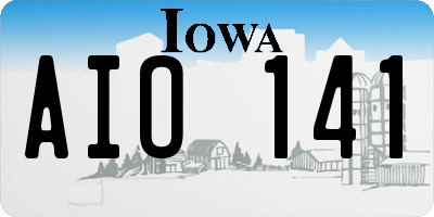 IA license plate AIO141