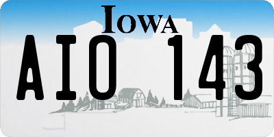 IA license plate AIO143