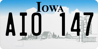 IA license plate AIO147