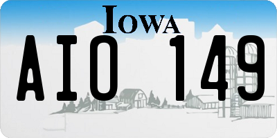 IA license plate AIO149