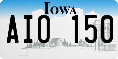 IA license plate AIO150