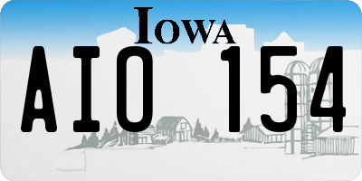 IA license plate AIO154