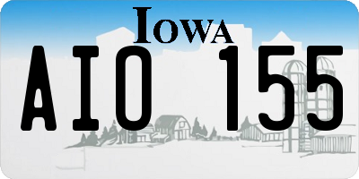IA license plate AIO155