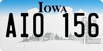 IA license plate AIO156