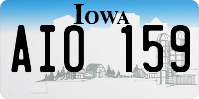 IA license plate AIO159