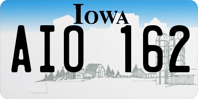 IA license plate AIO162