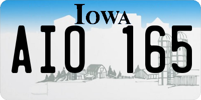 IA license plate AIO165