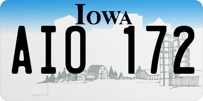 IA license plate AIO172