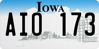 IA license plate AIO173