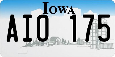 IA license plate AIO175