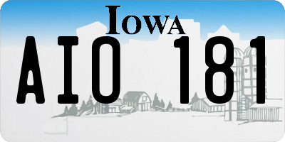 IA license plate AIO181