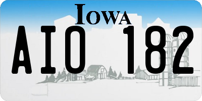 IA license plate AIO182