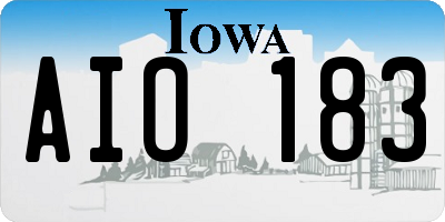 IA license plate AIO183