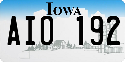 IA license plate AIO192