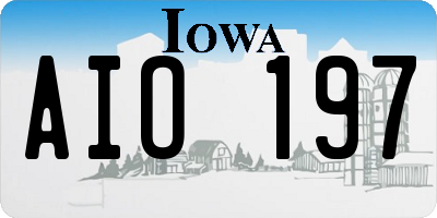 IA license plate AIO197