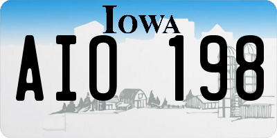 IA license plate AIO198