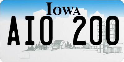 IA license plate AIO200