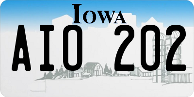 IA license plate AIO202