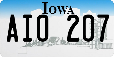 IA license plate AIO207