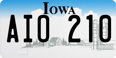 IA license plate AIO210