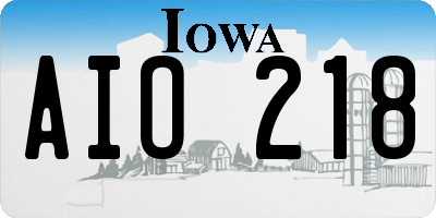 IA license plate AIO218
