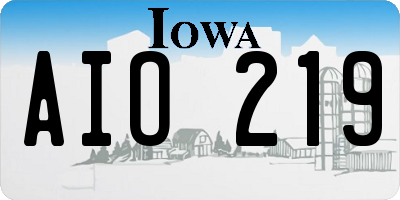 IA license plate AIO219