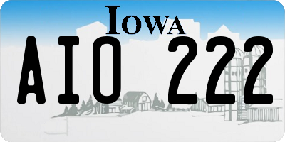 IA license plate AIO222