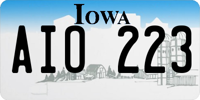 IA license plate AIO223