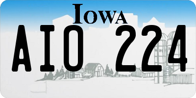IA license plate AIO224