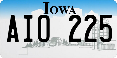 IA license plate AIO225