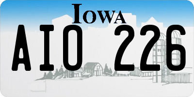 IA license plate AIO226