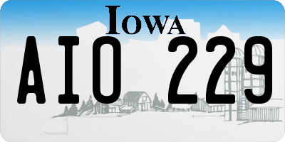 IA license plate AIO229