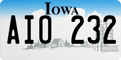 IA license plate AIO232